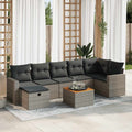 vidaXL 8-cz. zestaw mebli ogrodowych z poduszkami, szary, polirattan