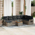 vidaXL 9-cz. zestaw mebli ogrodowych z poduszkami, szary, polirattan