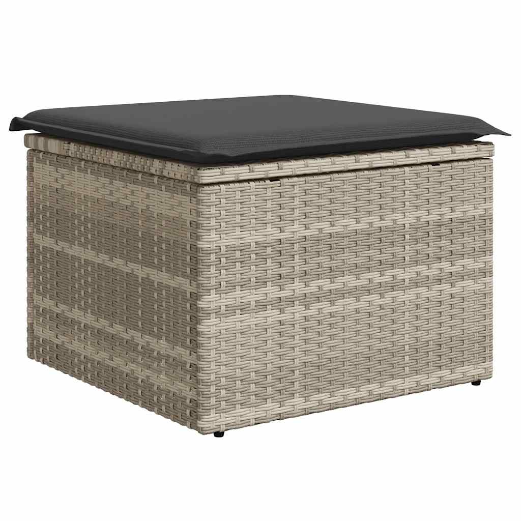 vidaXL 8-cz. zestaw mebli ogrodowych, poduszki, jasnoszary polirattan