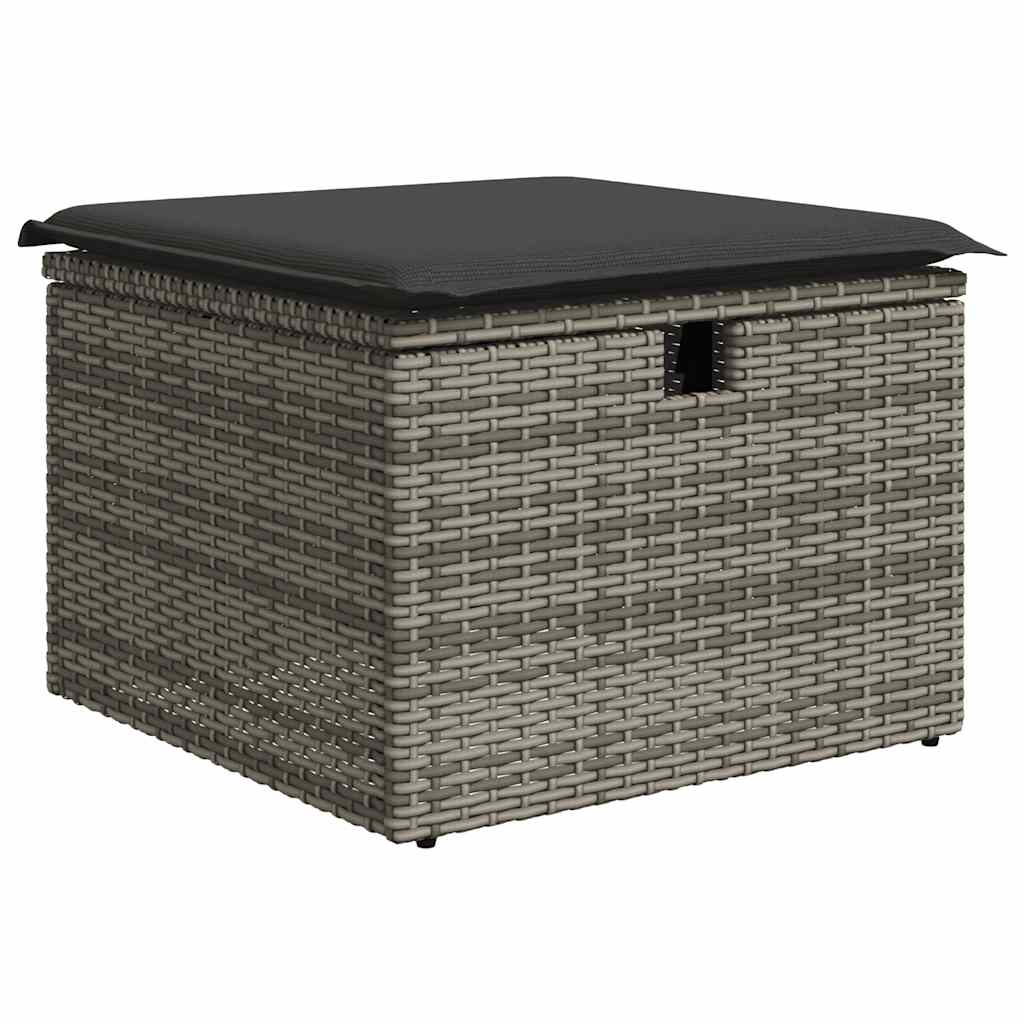 vidaXL 9-cz. zestaw mebli z poduszkami, szary, polirattan i akacja