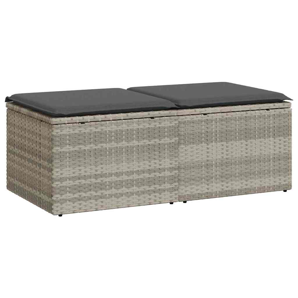 vidaXL 2-cz sofa ogrodowa z poduszkami, jasnoszary, rattan PE i akacja