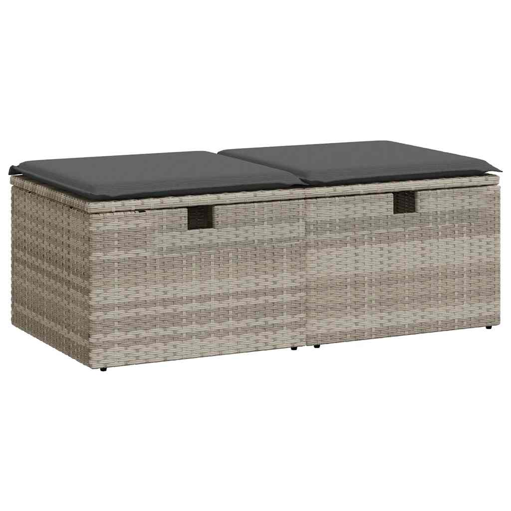 vidaXL 2-cz sofa ogrodowa z poduszkami, jasnoszary, rattan PE i akacja