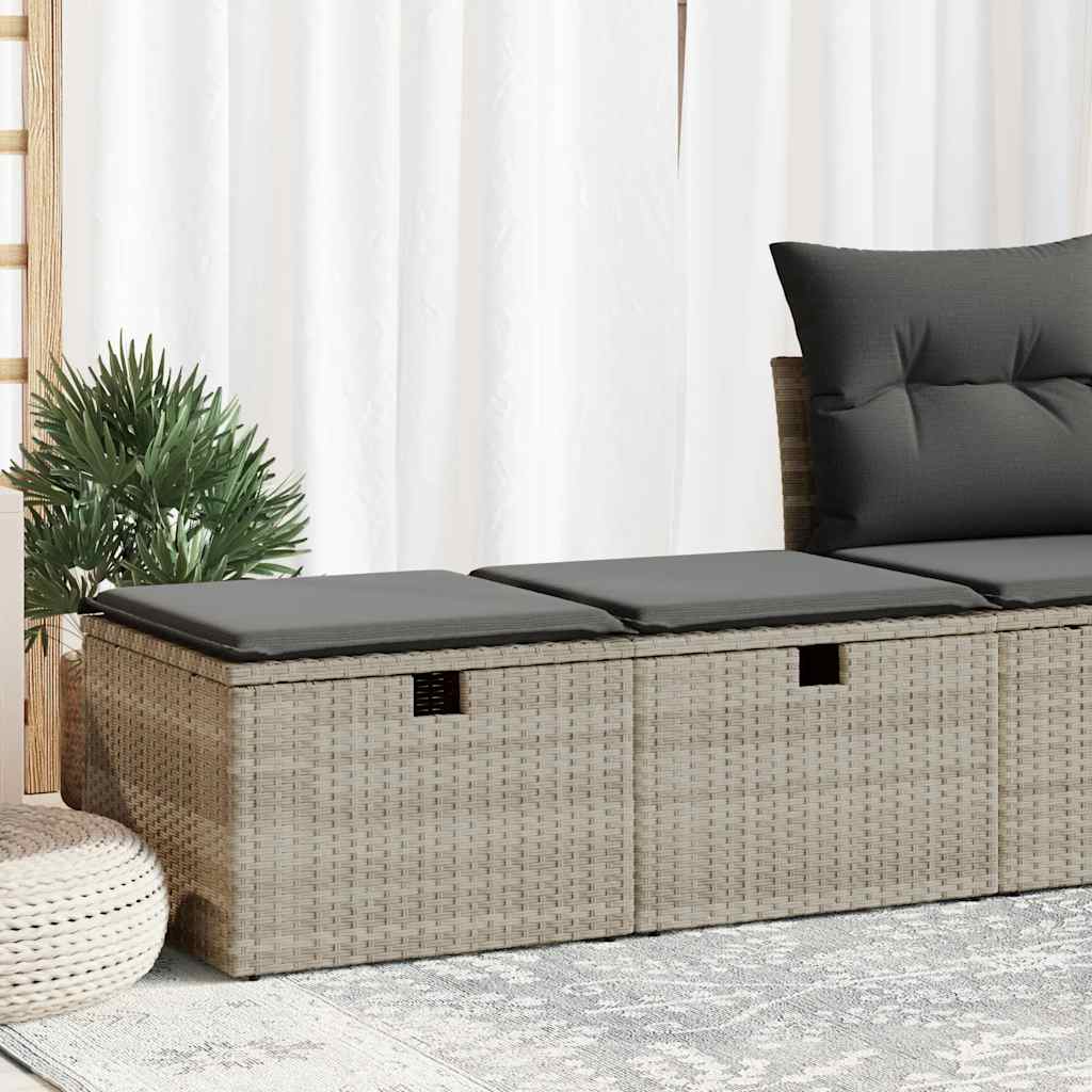 vidaXL 2-cz sofa ogrodowa z poduszkami, jasnoszary, rattan PE i akacja