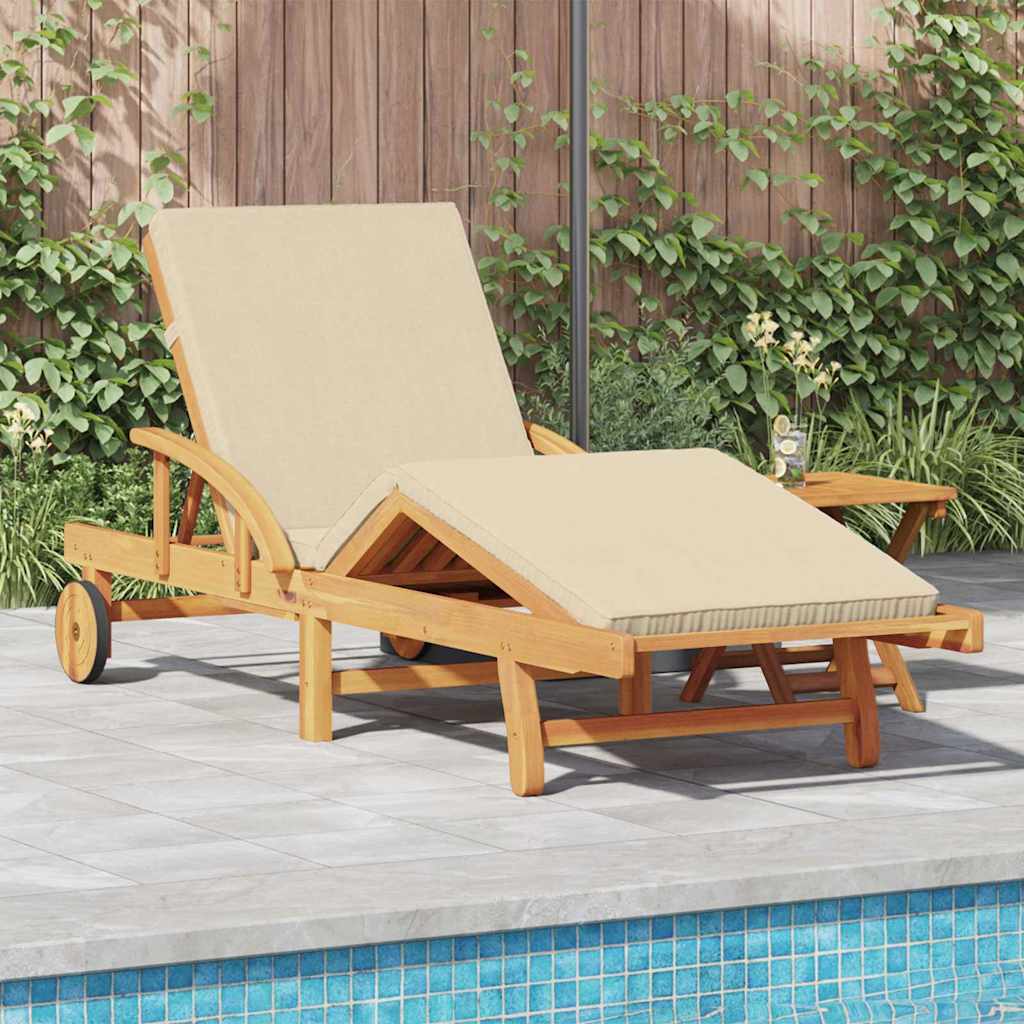 vidaXL Leżak Beżowy 200 x 67 x 84 cm Lite Drewno Akacji