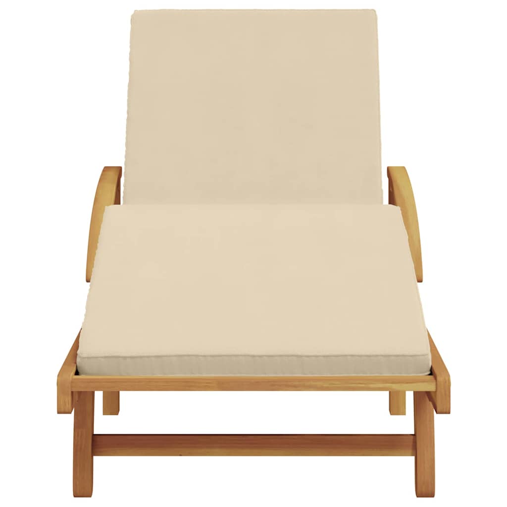 vidaXL Leżak Beżowy 200 x 67 x 84 cm Lite Drewno Akacji