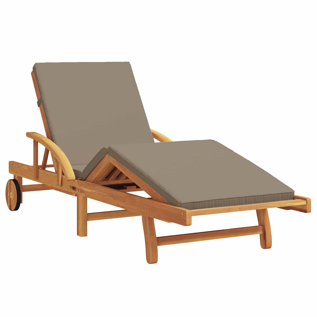 vidaXL Leżak Ciemnoszary 200 x 67 x 84 cm Lite Drewno Akacji