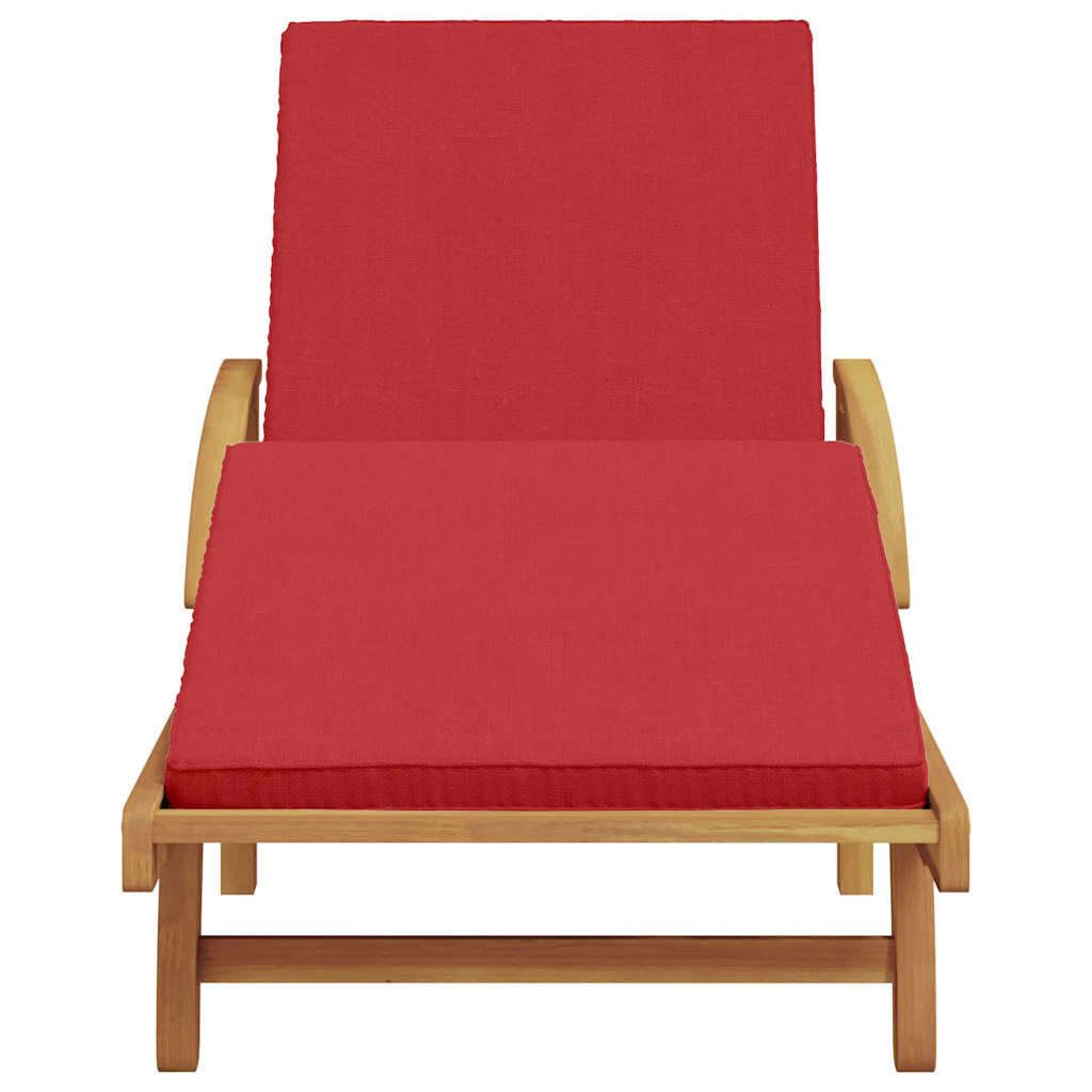 vidaXL Leżak Czerwony 200 x 67 x 84 cm Lite Drewno Akacji