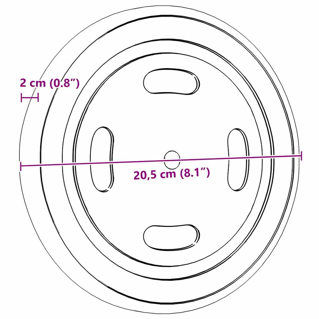 vidaXL Wheels Space z kołem 2 pcs Brązowy 20.5 x 20.5 x 2 cm