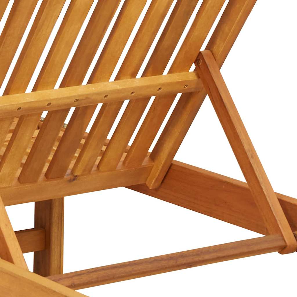 vidaXL Leżak Brązowy i Kremowy 199 x 63 x 85 cm Lite Drewno Akacji