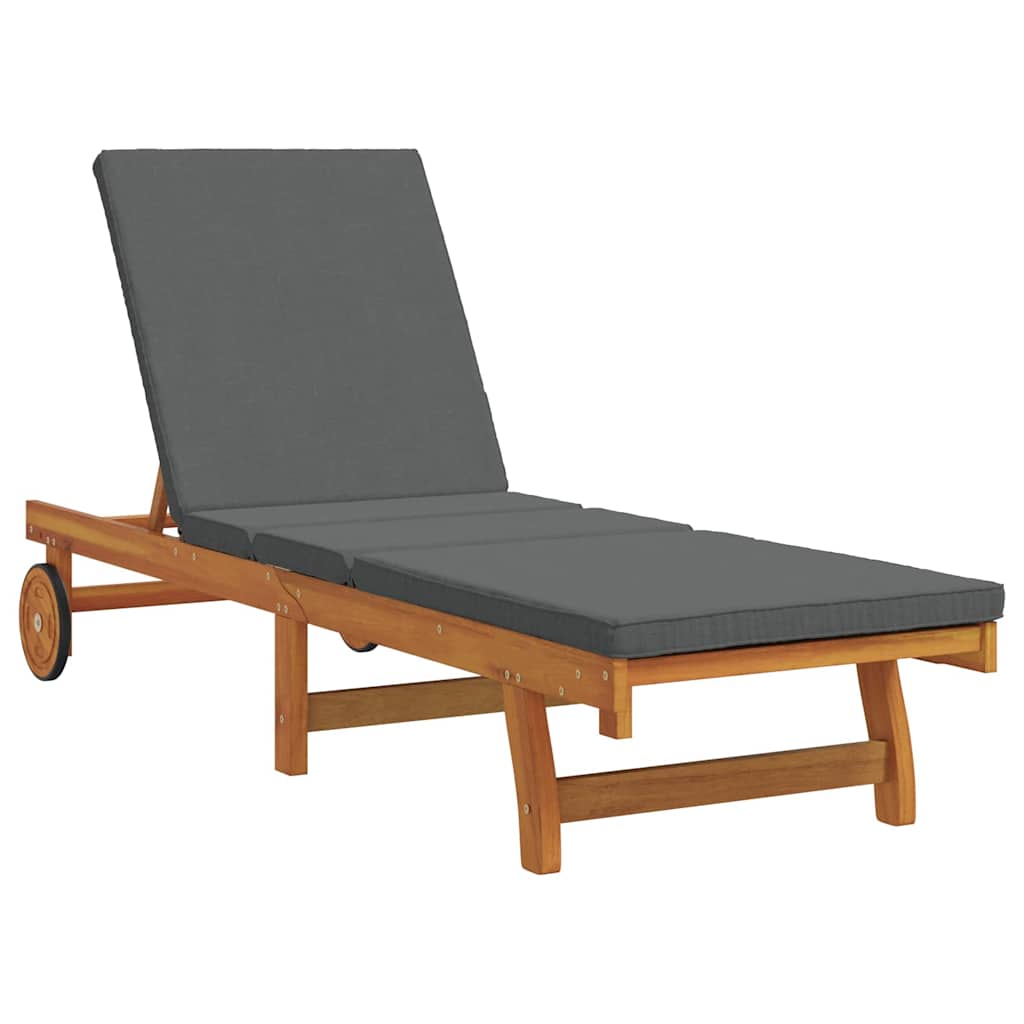 vidaXL Leżak Brązowy 199 x 63 x 85 cm Lite Drewno Akacji