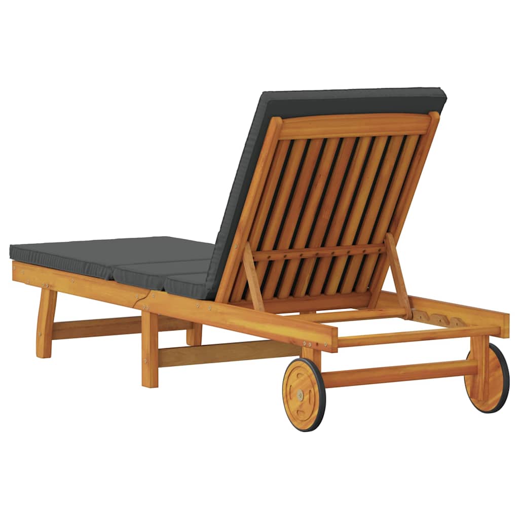 vidaXL Leżak Brązowy 199 x 63 x 85 cm Lite Drewno Akacji