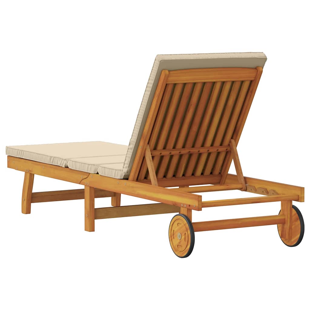 vidaXL Leżak Brązowy 199 x 63 x 85 cm Lite Drewno Akacji