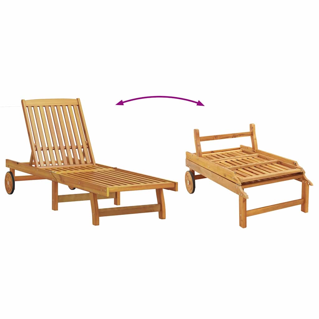 vidaXL Leżak Brązowy 199 x 63 x 85 cm Lite Drewno Akacji