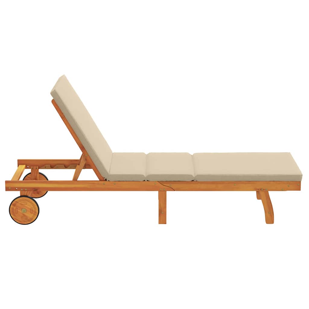 vidaXL Leżak Brązowy 199 x 63 x 85 cm Lite Drewno Akacji
