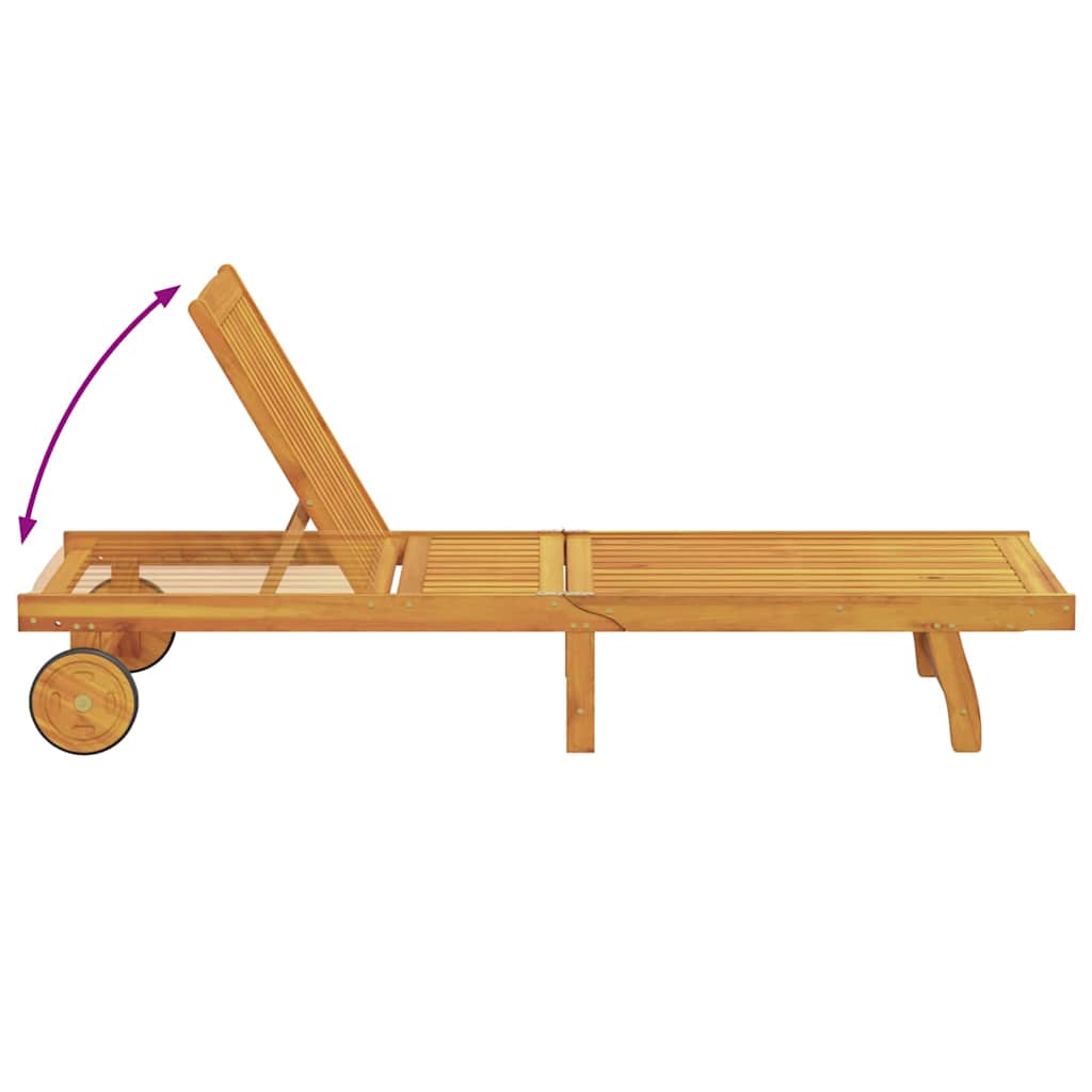 vidaXL Leżak Brązowy 199 x 63 x 85 cm Lite Drewno Akacji