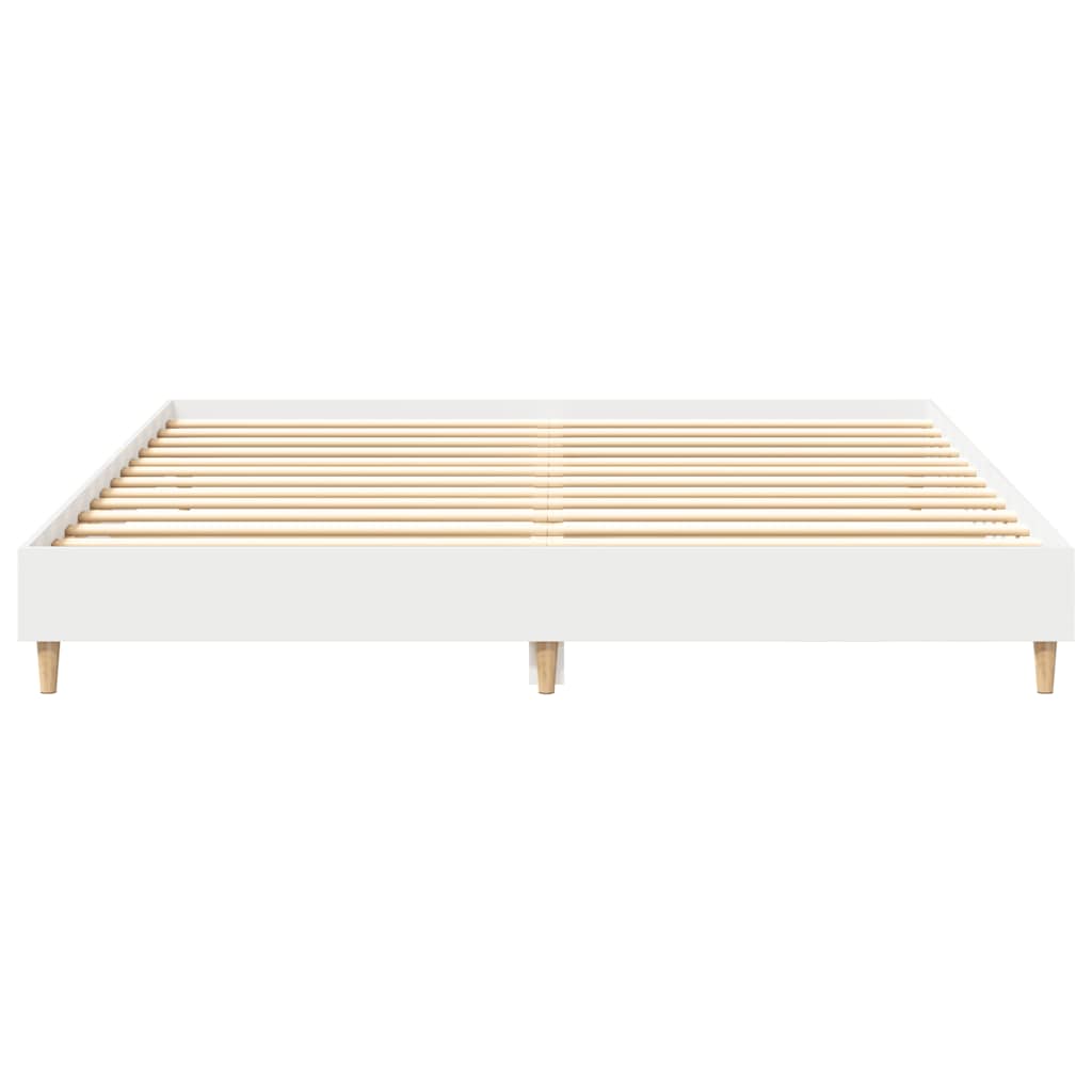 vidaXL Rama łóżka bez materaca Biała 200x200 cm Drewno klejone