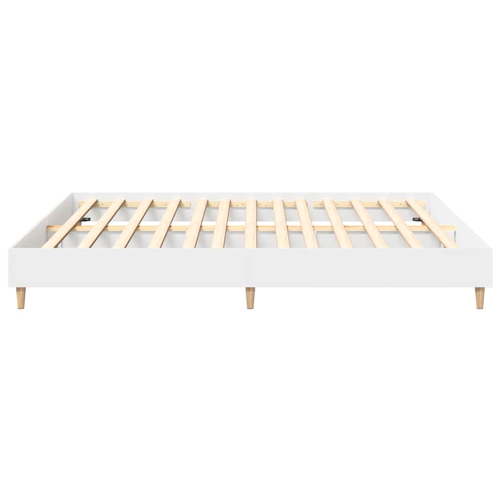 vidaXL Rama łóżka bez materaca Biała 200x200 cm Drewno klejone