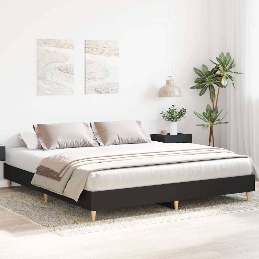 vidaXL Rama łóżka bez materaca czarna 200x200 cm drewno klejone
