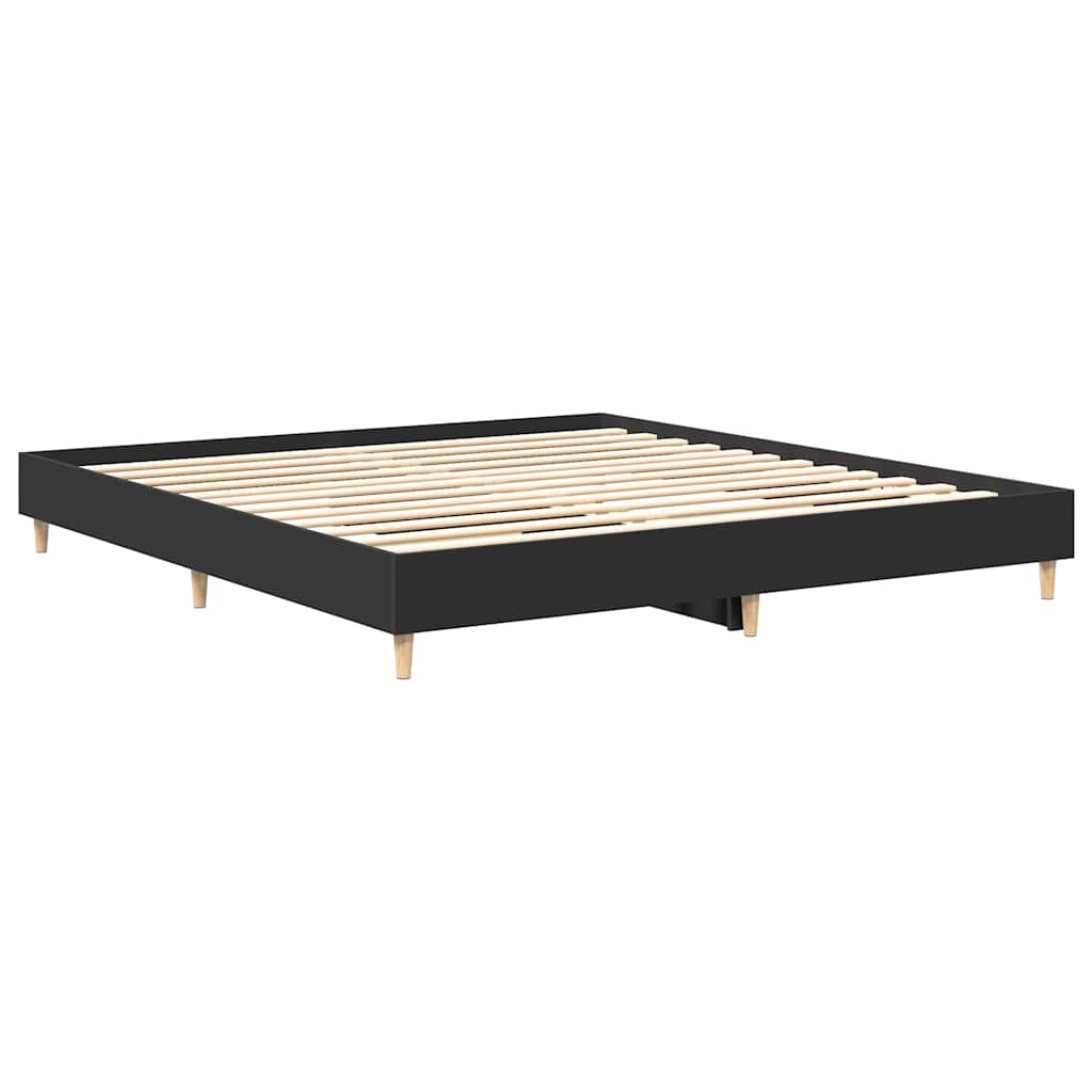 vidaXL Rama łóżka bez materaca czarna 200x200 cm drewno klejone