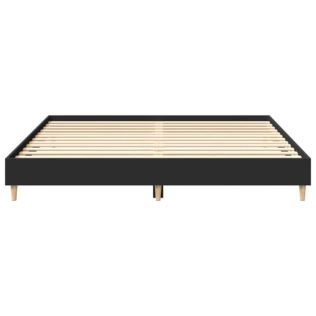 vidaXL Rama łóżka bez materaca czarna 200x200 cm drewno klejone