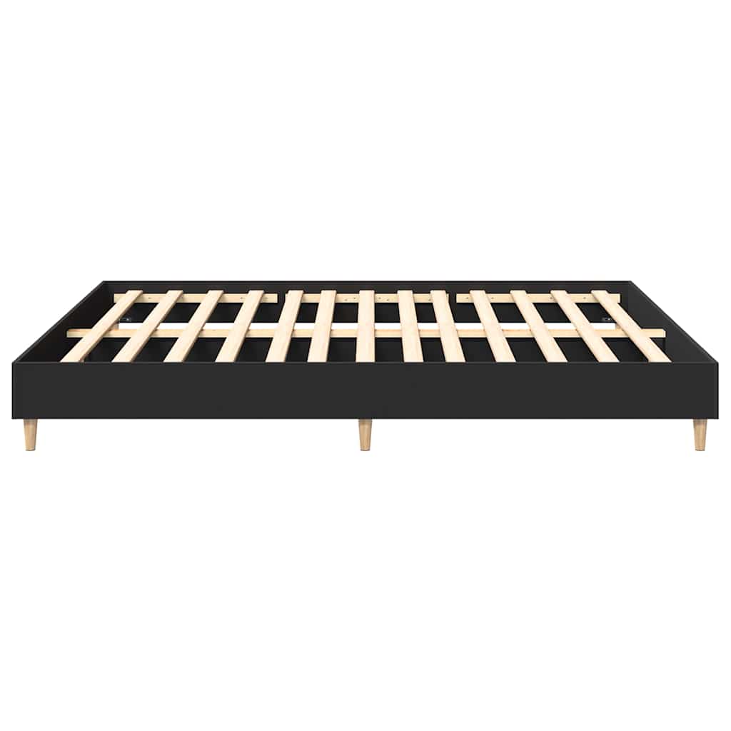 vidaXL Rama łóżka bez materaca czarna 200x200 cm drewno klejone