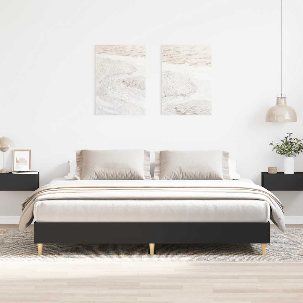 vidaXL Rama łóżka bez materaca czarna 200x200 cm drewno klejone