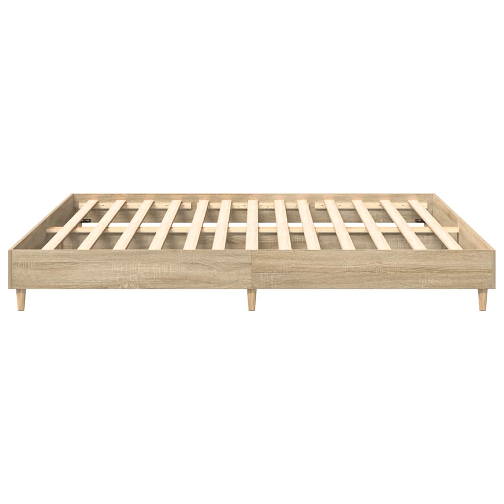 vidaXL Rama łóżka bez materaca Dąb Sonoma 200x200 cm Drewno klejone