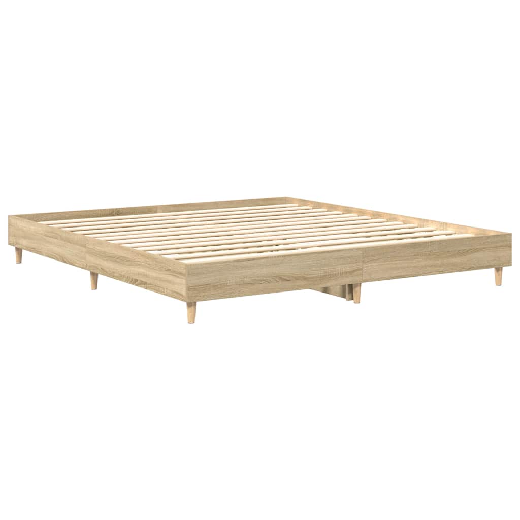 vidaXL Rama łóżka bez materaca Dąb Sonoma 200x200 cm Drewno klejone