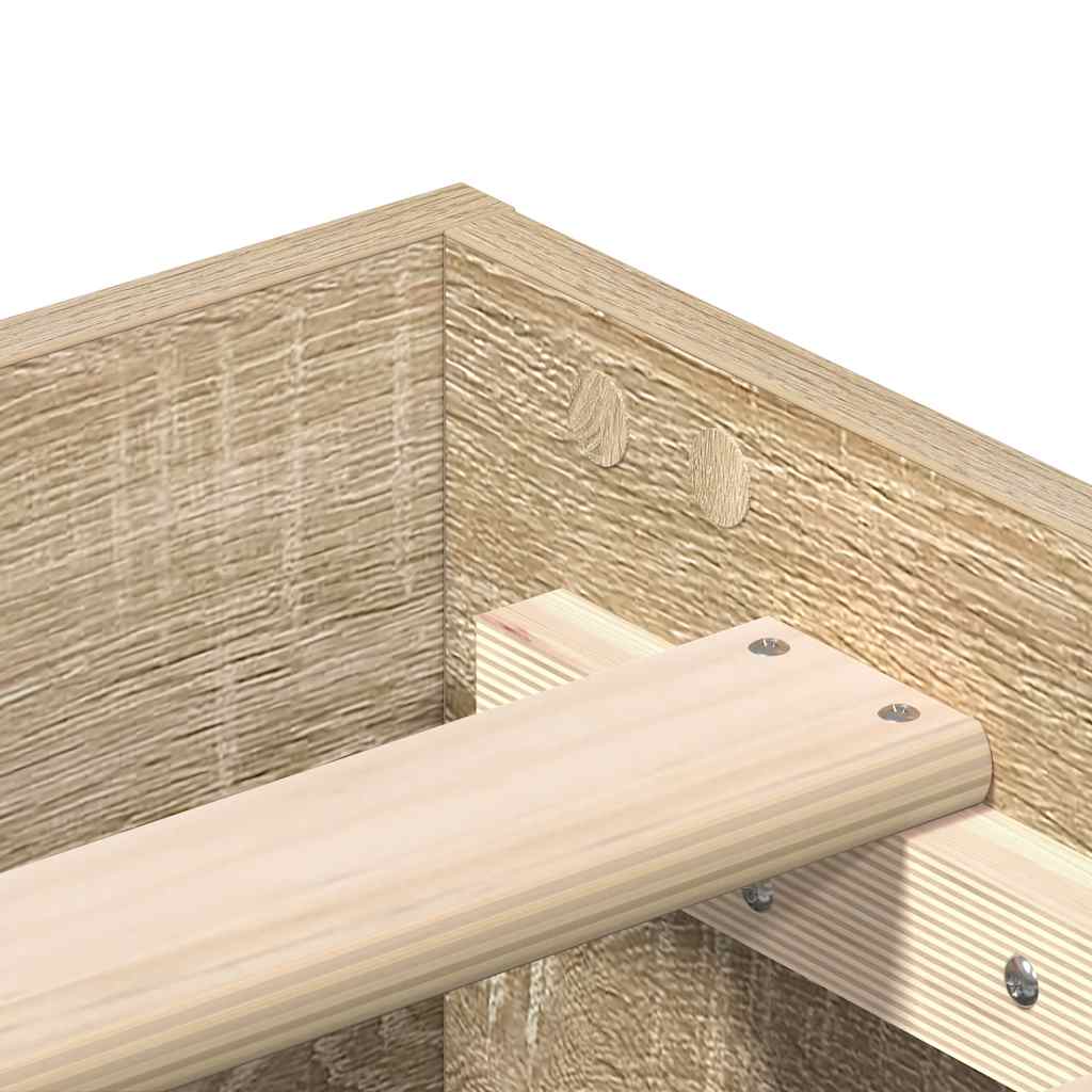 vidaXL Rama łóżka bez materaca Dąb Sonoma 200x200 cm Drewno klejone