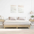 vidaXL Rama łóżka bez materaca Dąb Sonoma 200x200 cm Drewno klejone