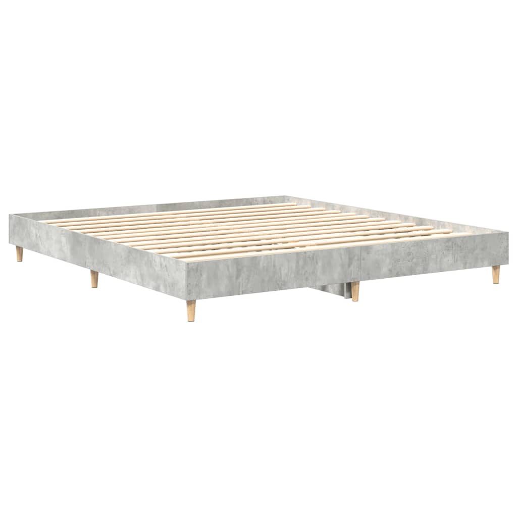 vidaXL Rama łóżka bez materaca Betonowa szarość 200x200 cm