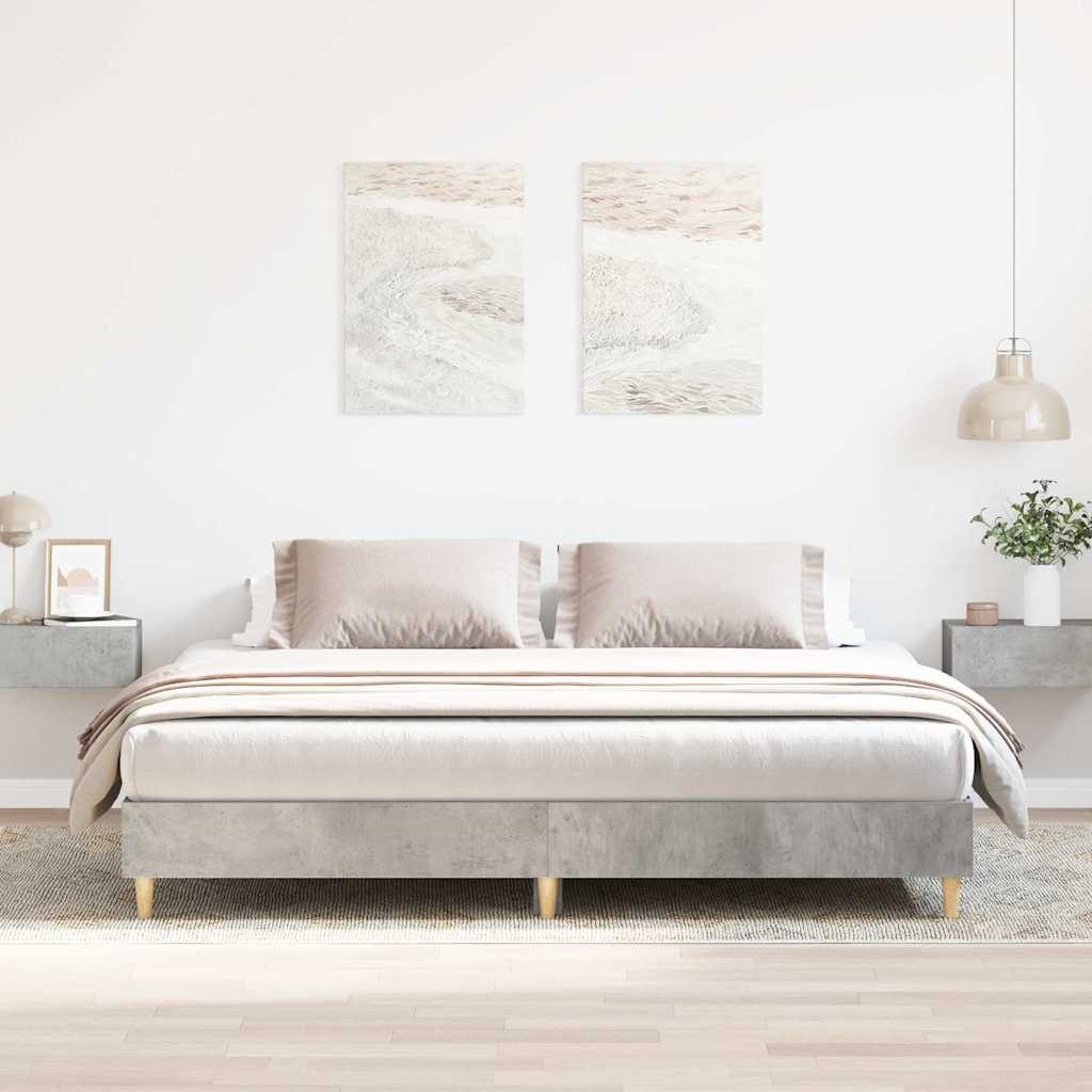 vidaXL Rama łóżka bez materaca Betonowa szarość 200x200 cm