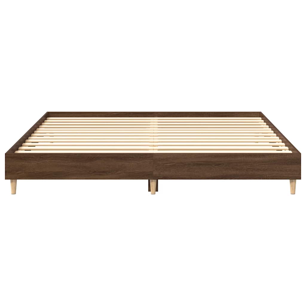 vidaXL Rama łóżka bez materaca Brązowy dąb 200x200 cm Drewno klejone
