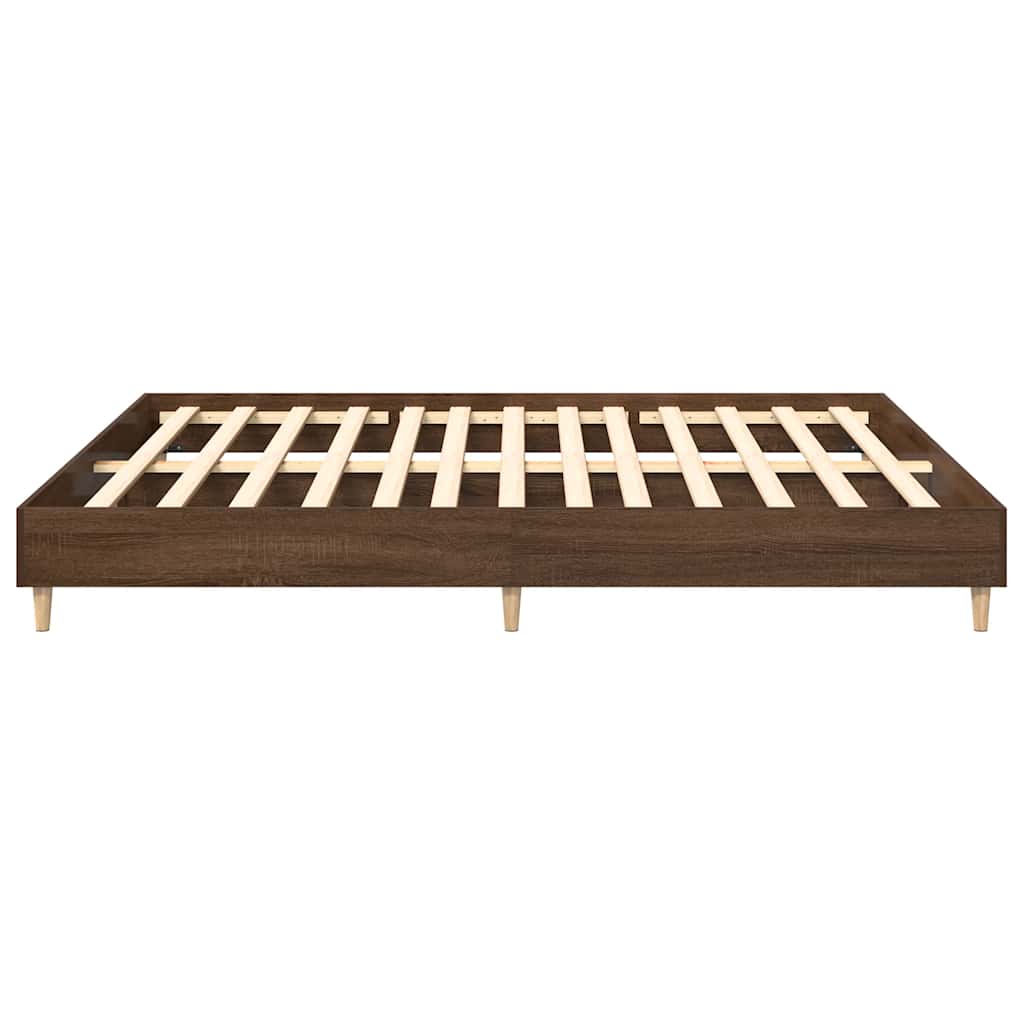 vidaXL Rama łóżka bez materaca Brązowy dąb 200x200 cm Drewno klejone