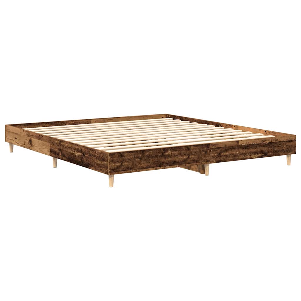 vidaXL Rama łóżka bez materaca Stare drewno 200x200 cm Drewno klejone