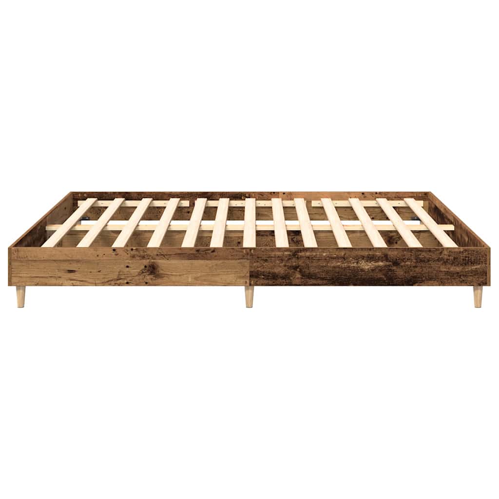 vidaXL Rama łóżka bez materaca Stare drewno 200x200 cm Drewno klejone