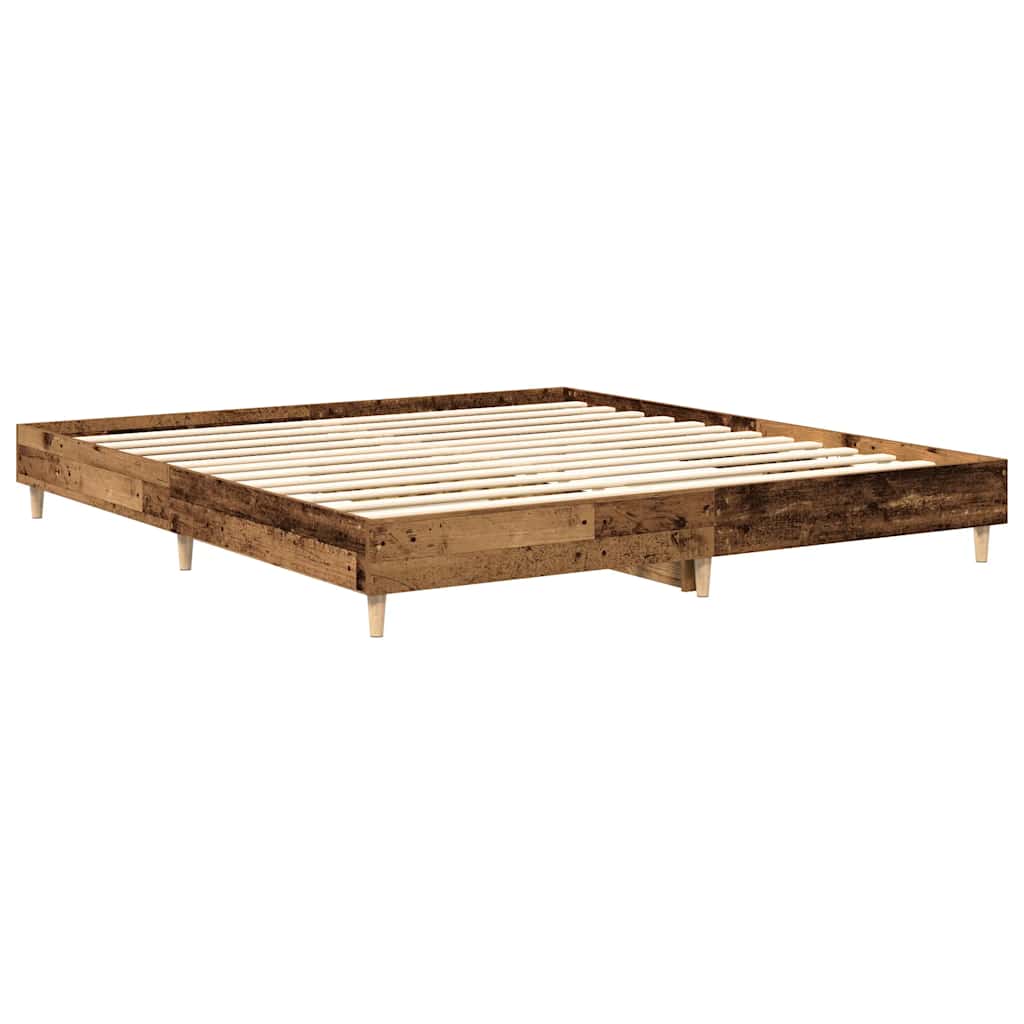 vidaXL Rama łóżka bez materaca Stare drewno 200x200 cm Drewno klejone