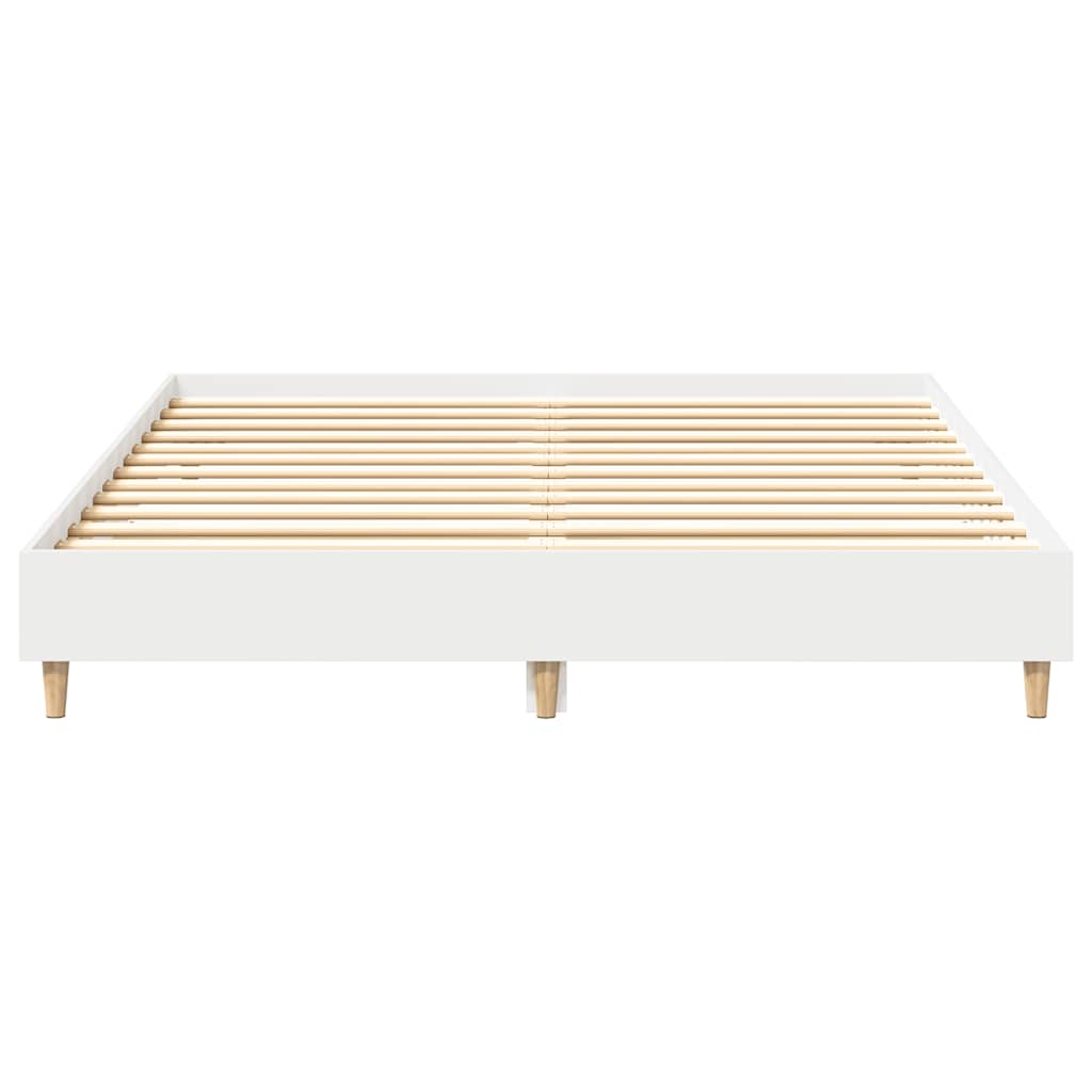 vidaXL Rama łóżka bez materaca biała 150x200 cm drewno klejone