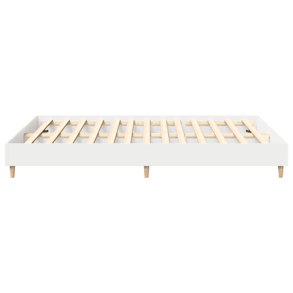 vidaXL Rama łóżka bez materaca biała 150x200 cm drewno klejone