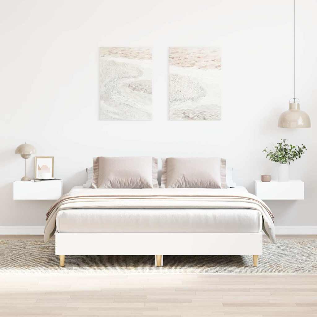 vidaXL Rama łóżka bez materaca biała 150x200 cm drewno klejone