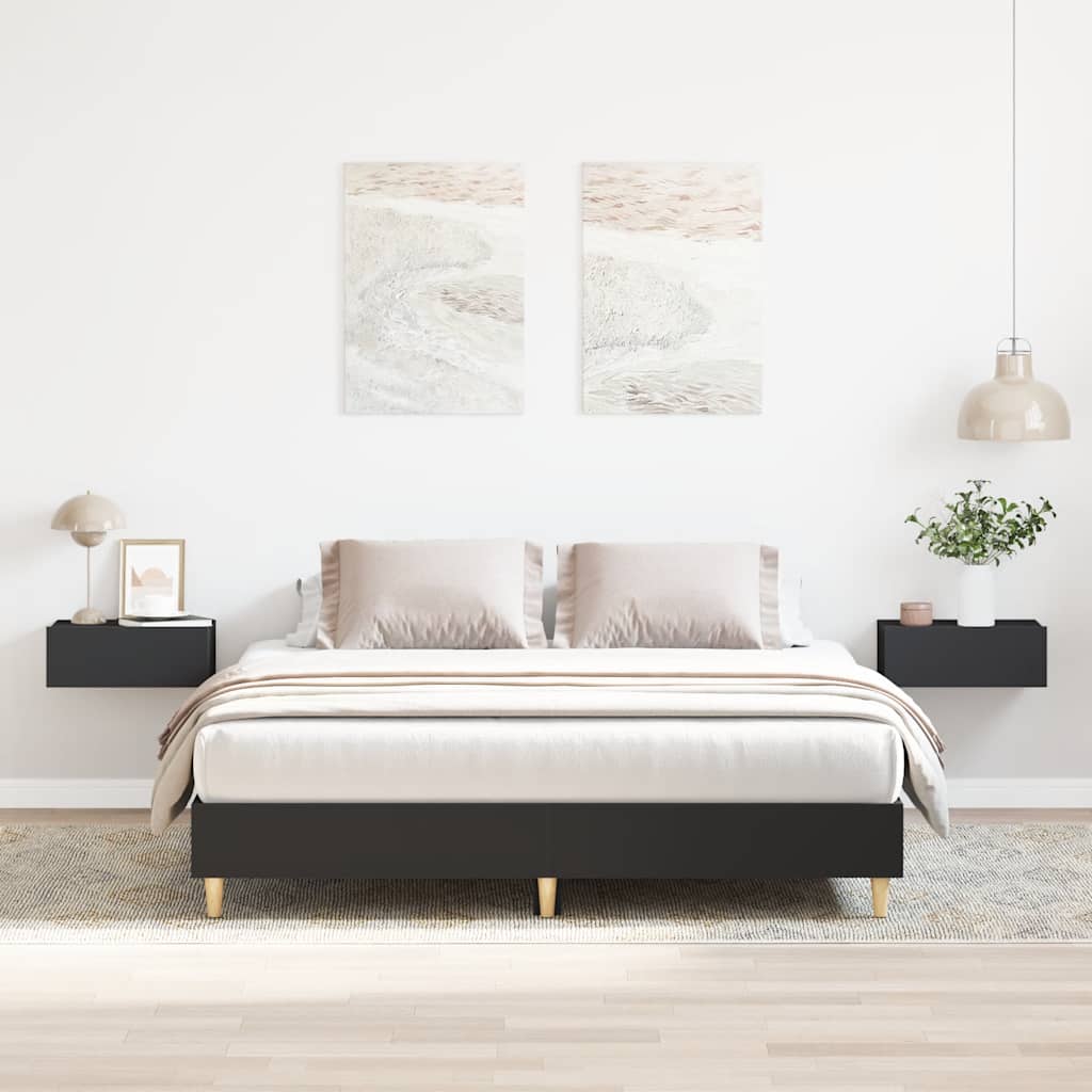 vidaXL Rama łóżka bez materaca czarna 150x200 cm drewno klejone