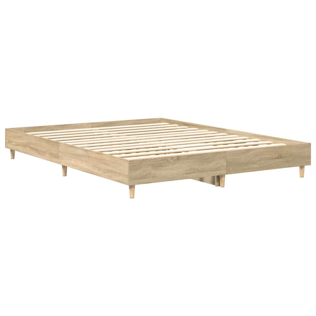 vidaXL Rama łóżka bez materaca Dąb Sonoma 150x200 cm Drewno klejone