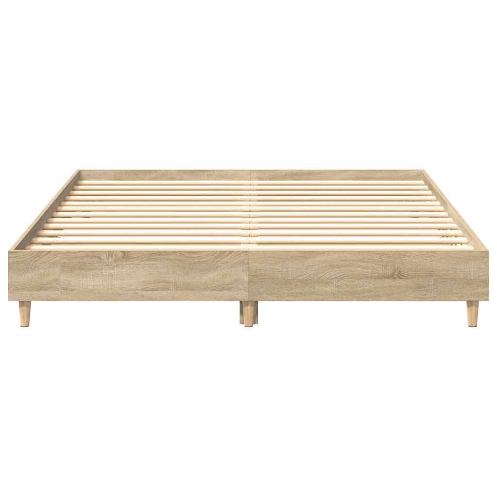 vidaXL Rama łóżka bez materaca Dąb Sonoma 150x200 cm Drewno klejone