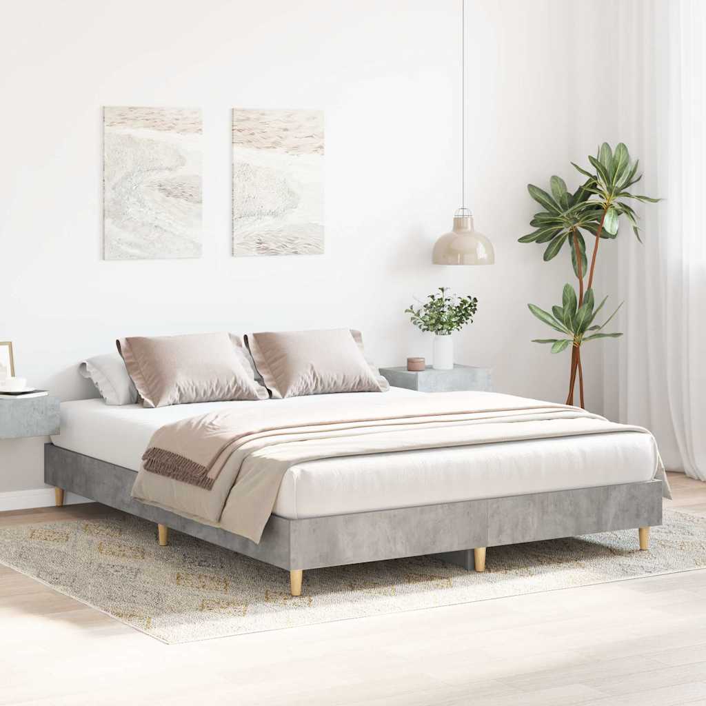 vidaXL Rama łóżka bez materaca Betonowa szarość 150x200 cm
