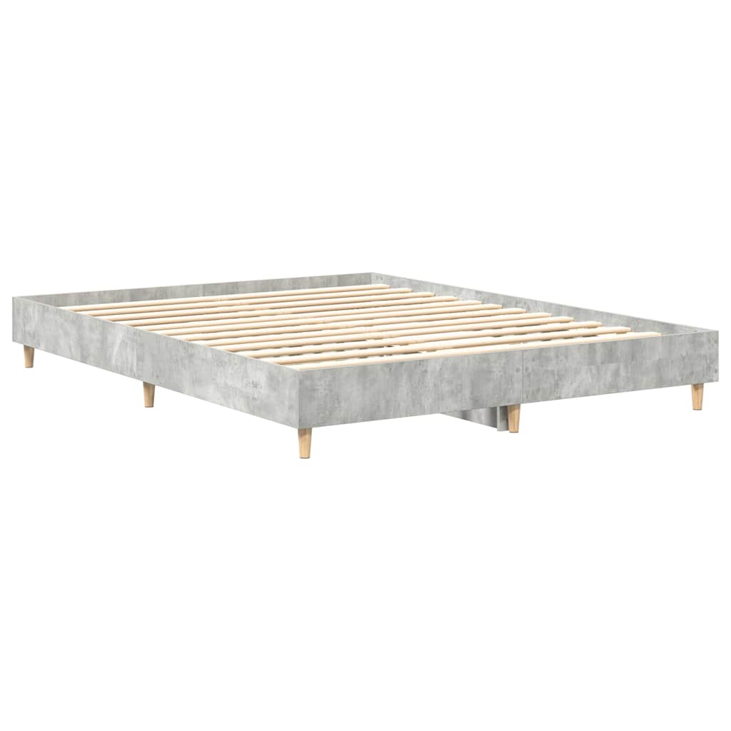 vidaXL Rama łóżka bez materaca Betonowa szarość 150x200 cm