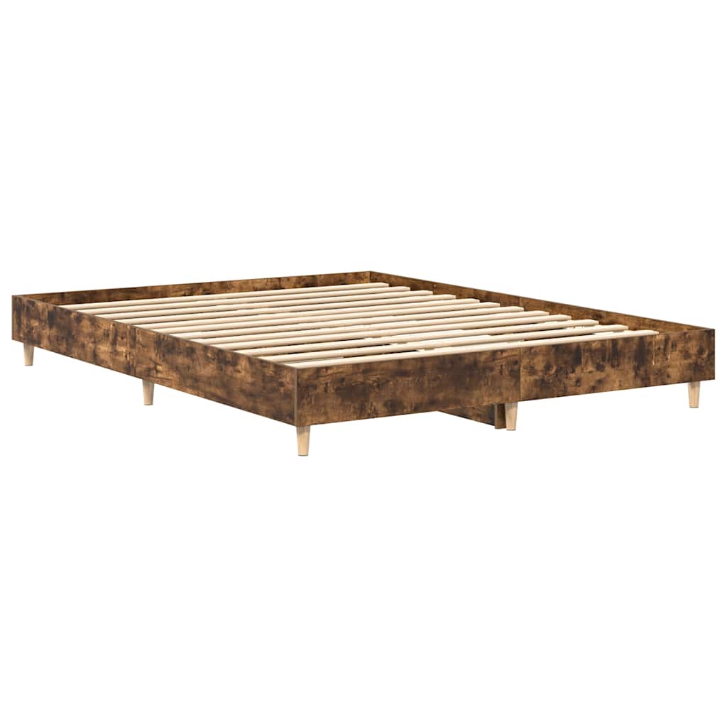 vidaXL Rama łóżka bez materaca dąb wędzony 150x200 cm drewno klejone