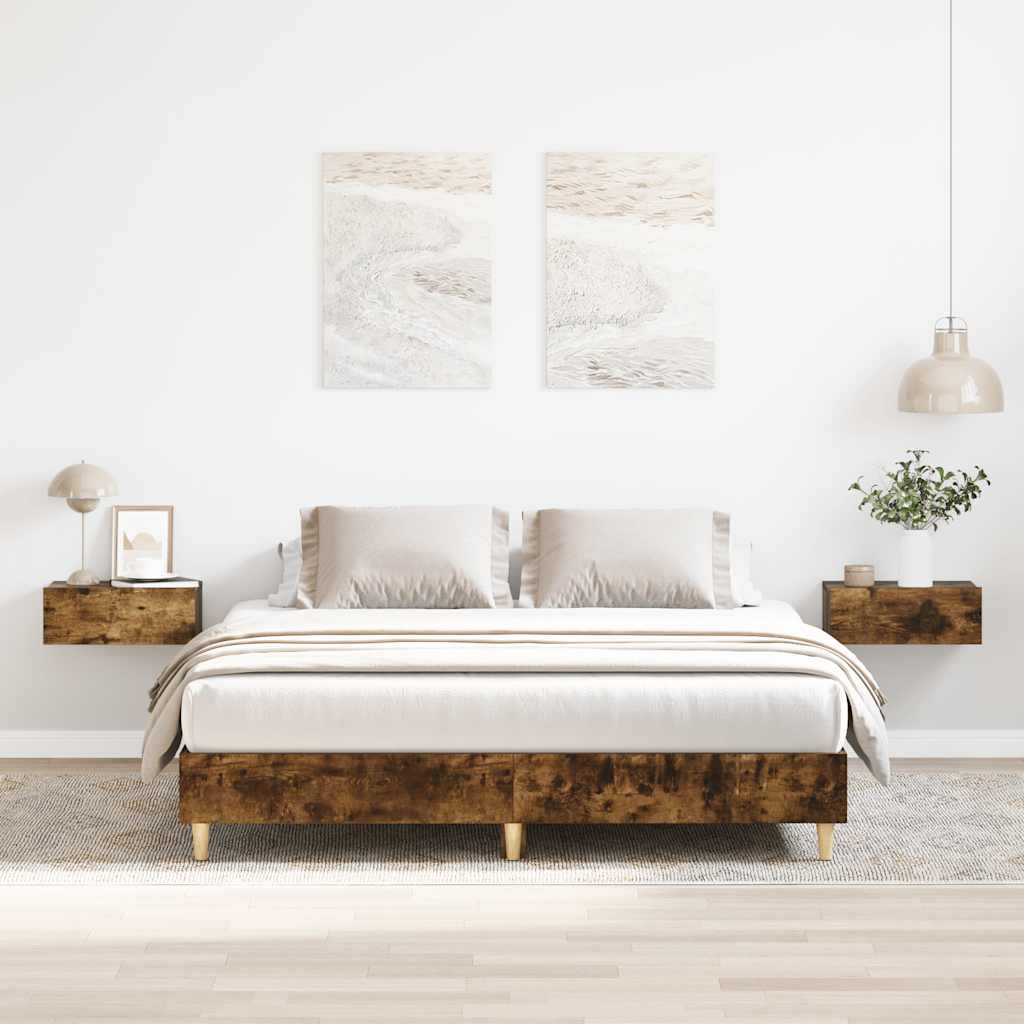 vidaXL Rama łóżka bez materaca dąb wędzony 150x200 cm drewno klejone