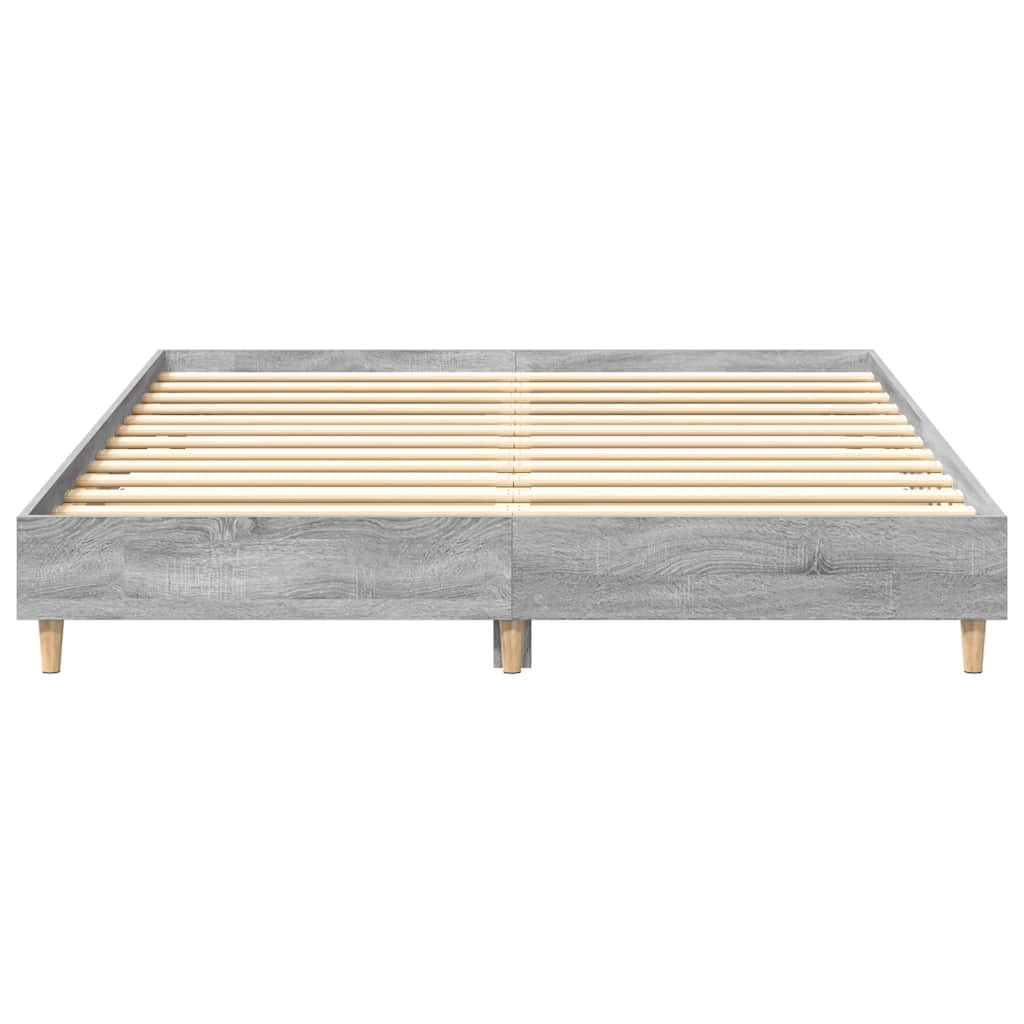vidaXL Rama łóżka bez materaca Szary Sonoma 150x200 cm Drewno klejone