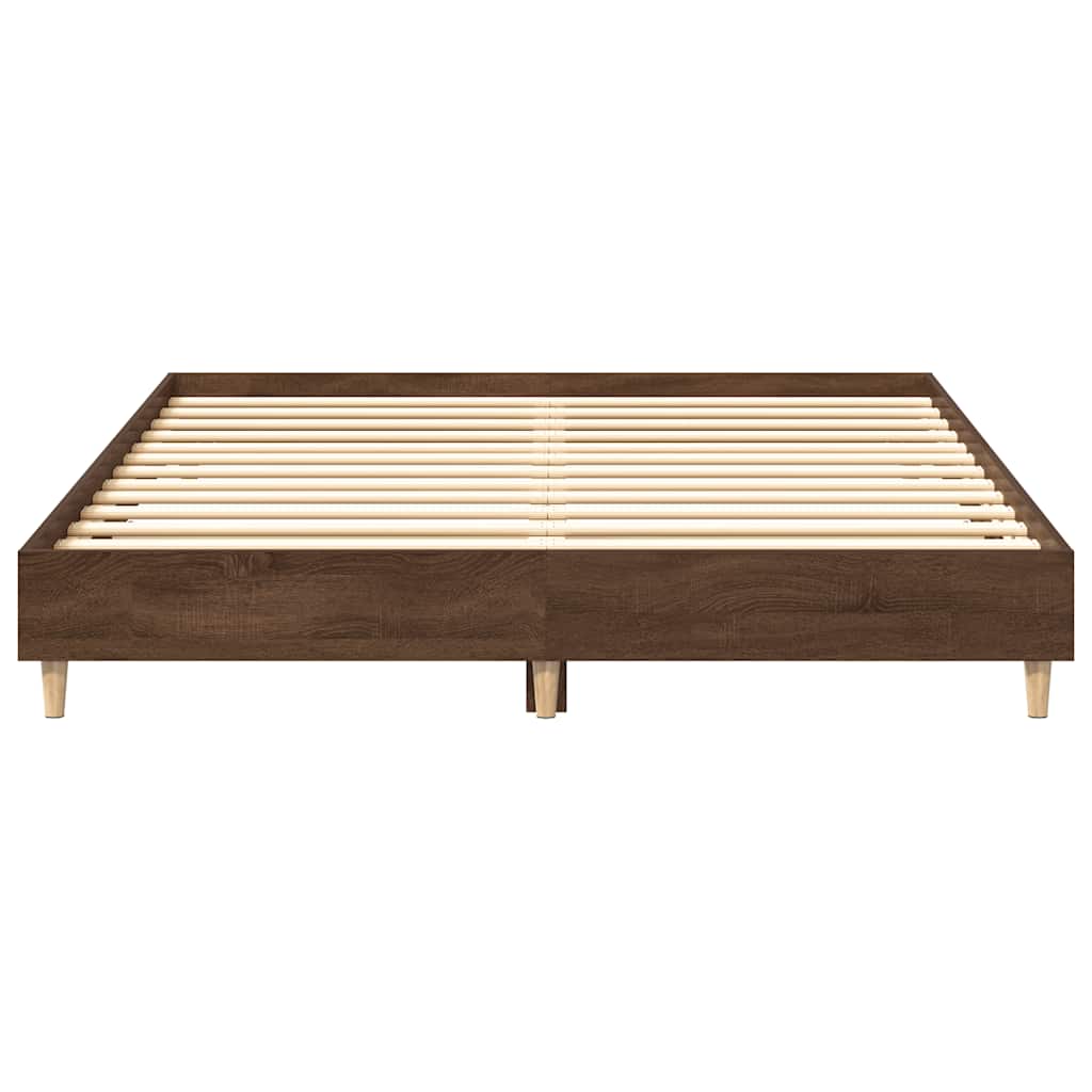 vidaXL Rama łóżka bez materaca Brązowy dąb 150x200 cm Drewno klejone