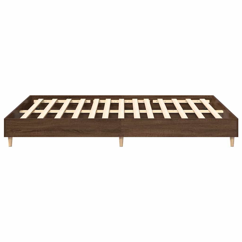 vidaXL Rama łóżka bez materaca Brązowy dąb 150x200 cm Drewno klejone